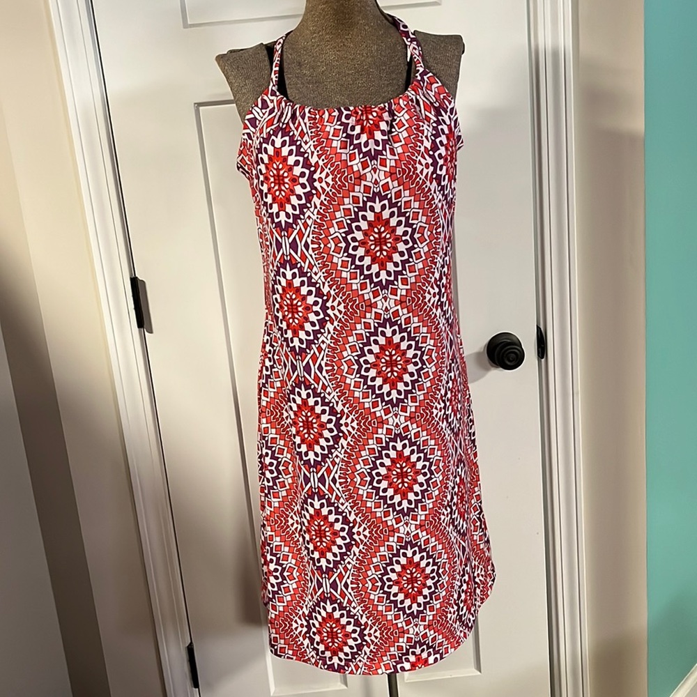 Prana Red and White Patterned Dress